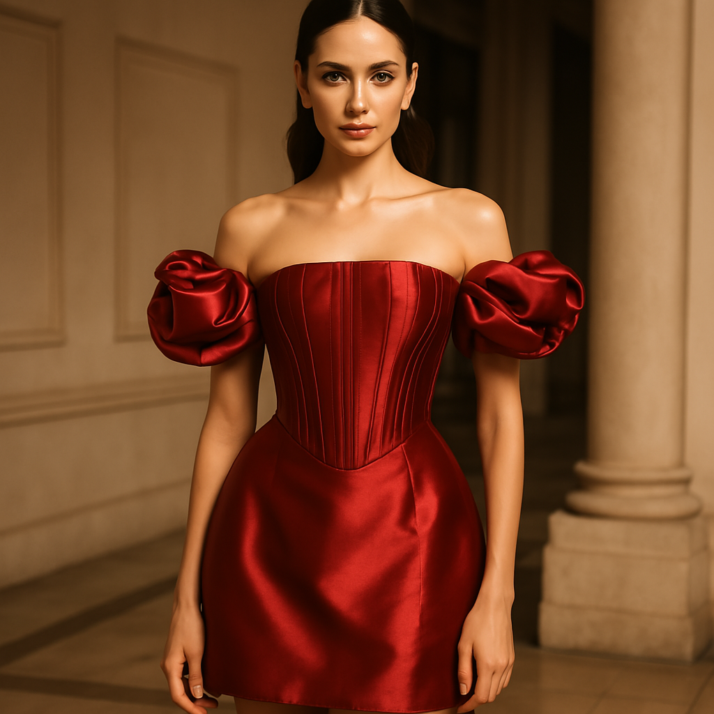 Off-Shoulder Foam Dress
