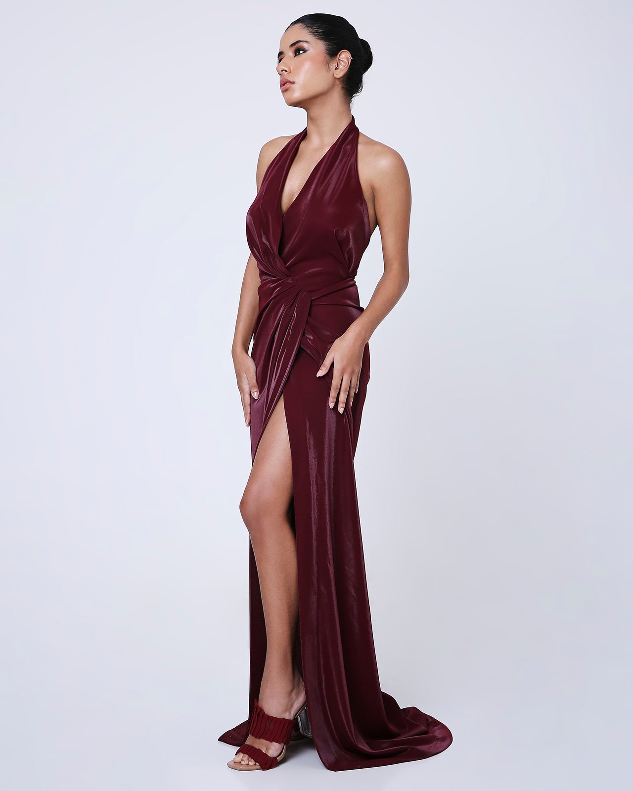 Bordeaux Cowl Dress
