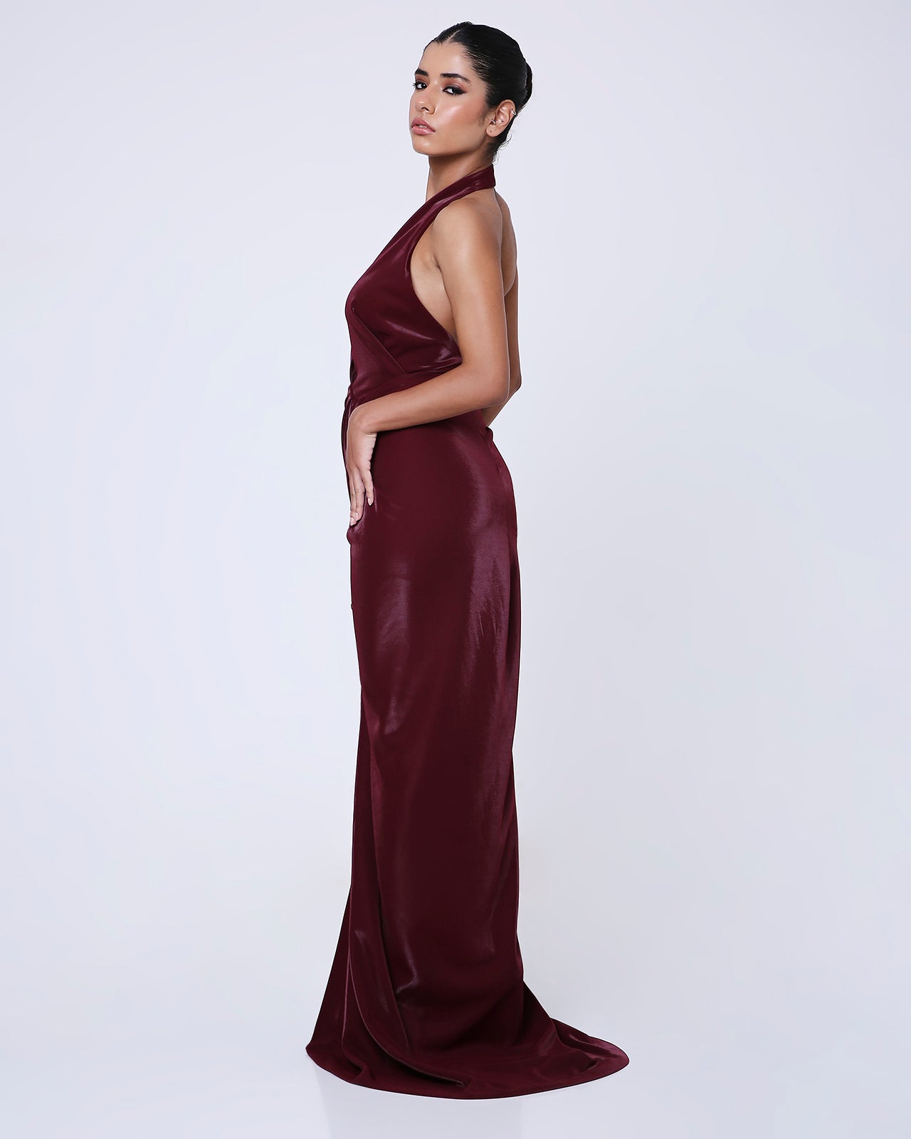 Bordeaux Cowl Dress