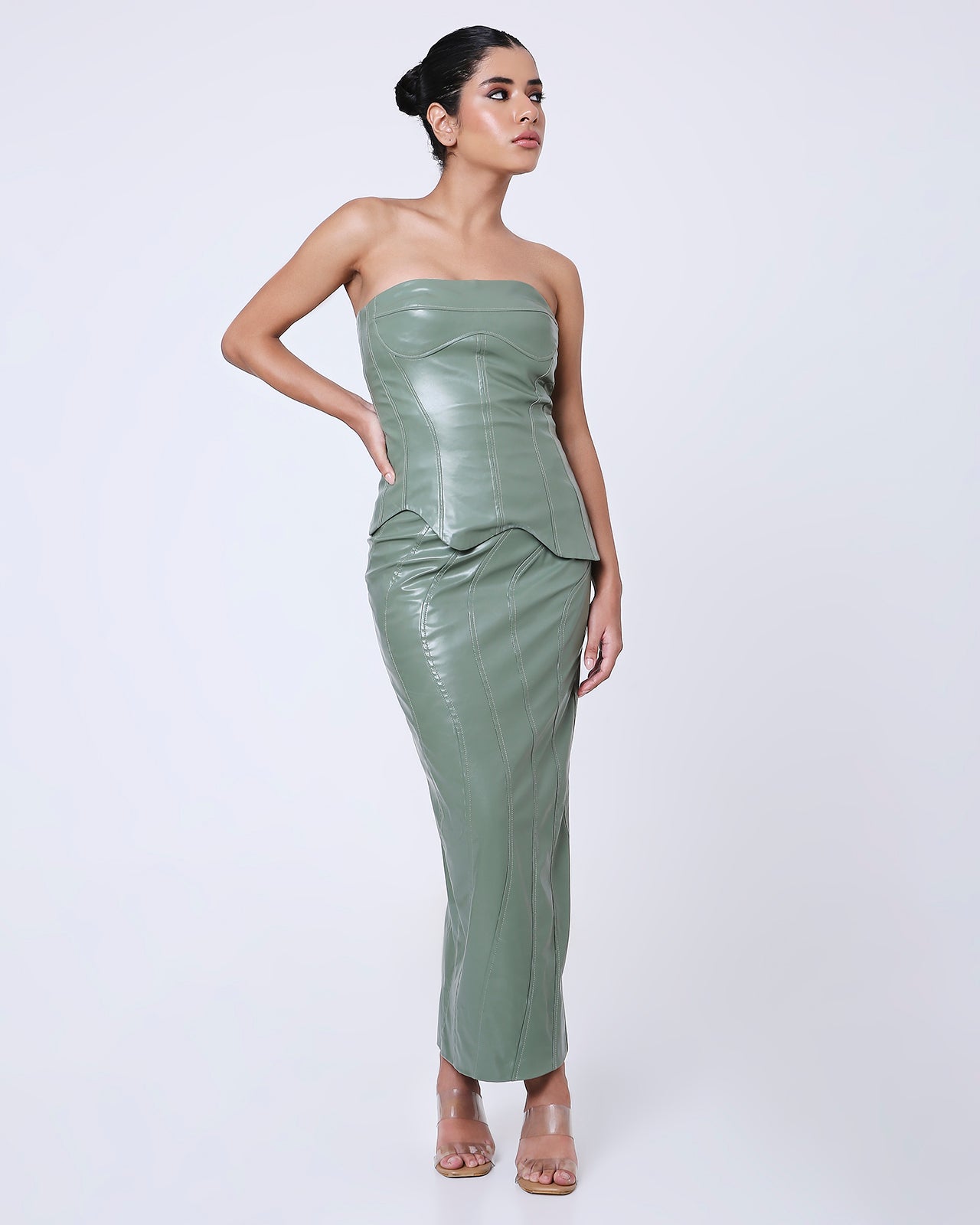 Wave Leather Top (Seafoam)