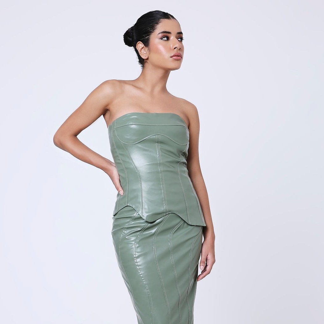 Wave Leather Top (Seafoam)