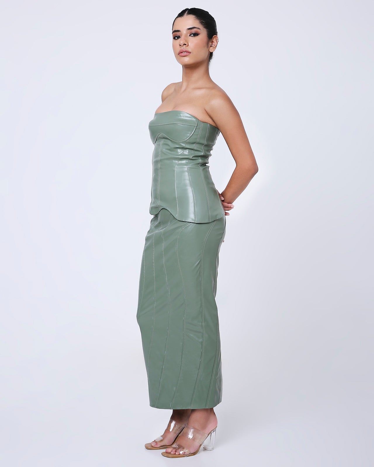 Wave Leather Top (Seafoam)