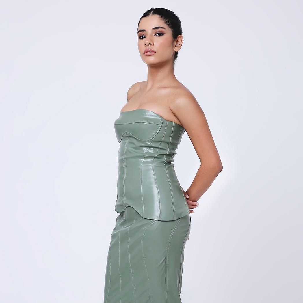 Wave Leather Top (Seafoam)