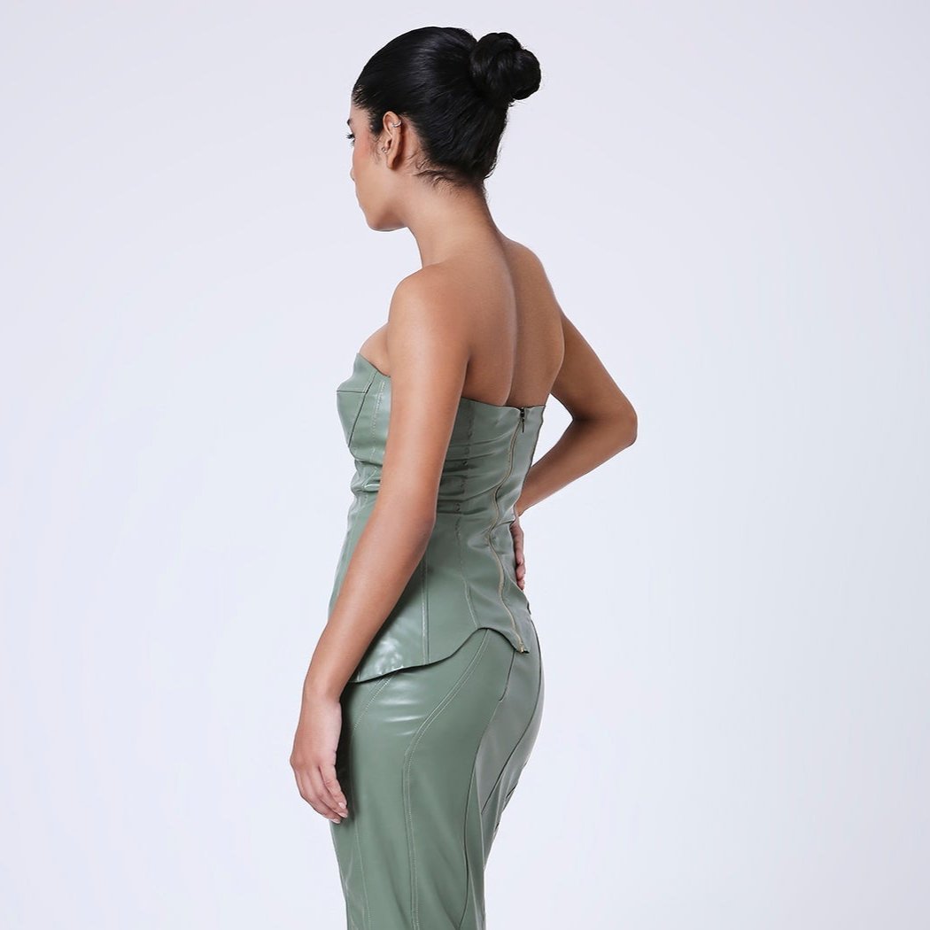 Wave Leather Top (Seafoam)