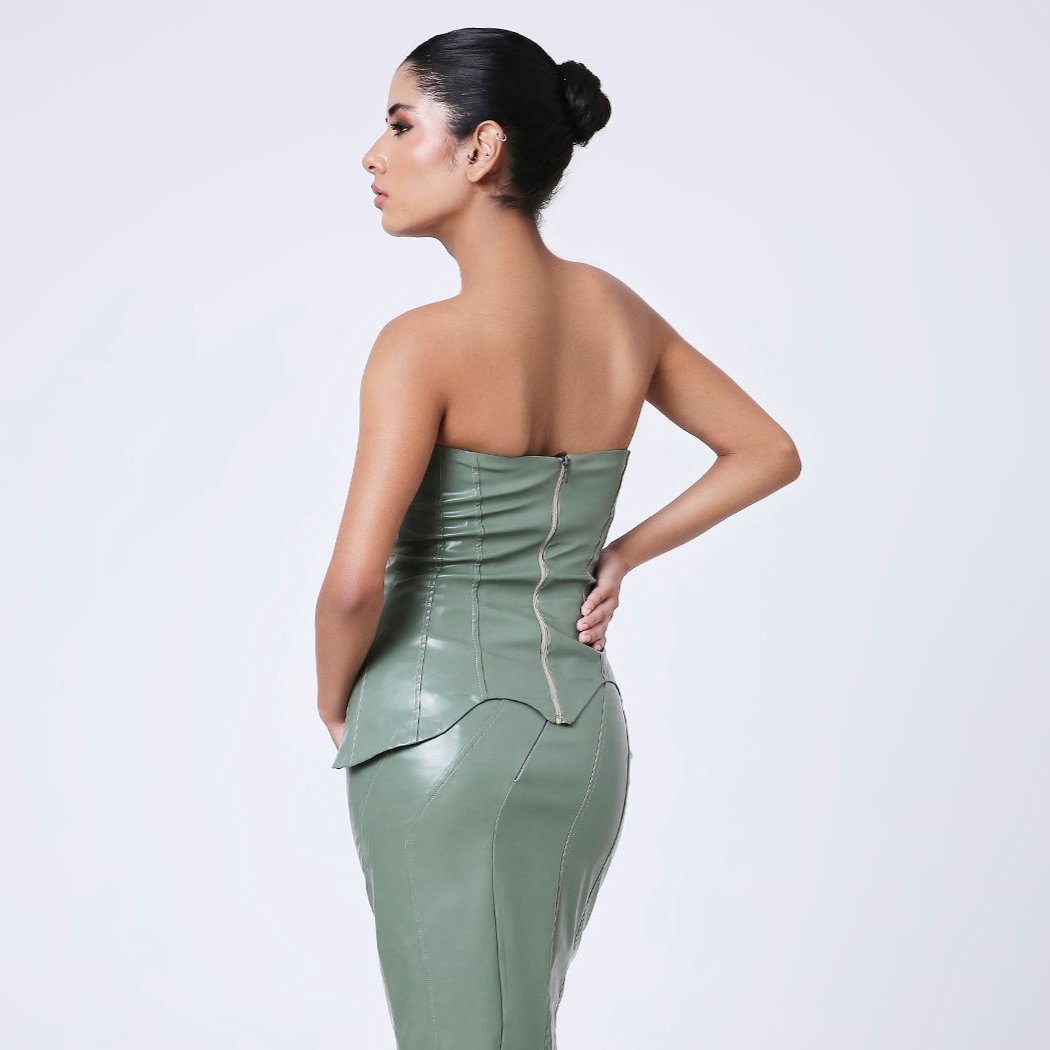 Wave Leather Top (Seafoam)