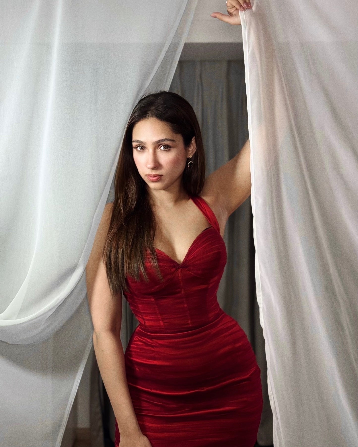 Merlot Ruched Dress