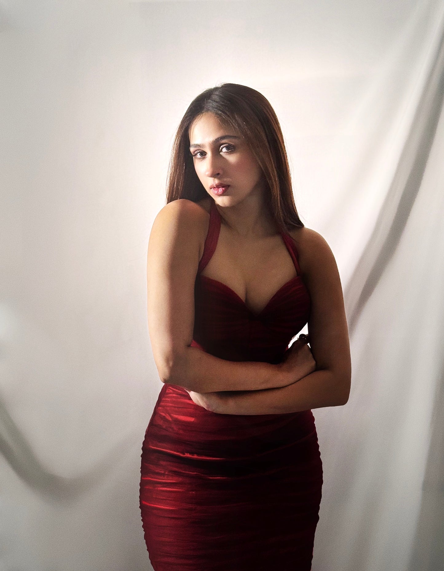Merlot Ruched Dress