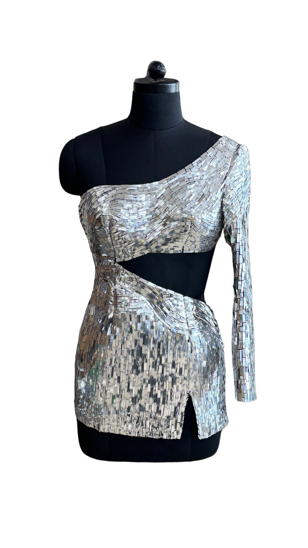 Silver Metallic Short Dress