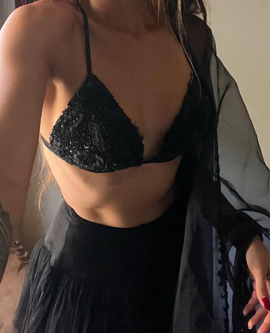 Charcoal Root Top + Tiered Tulle Skirt