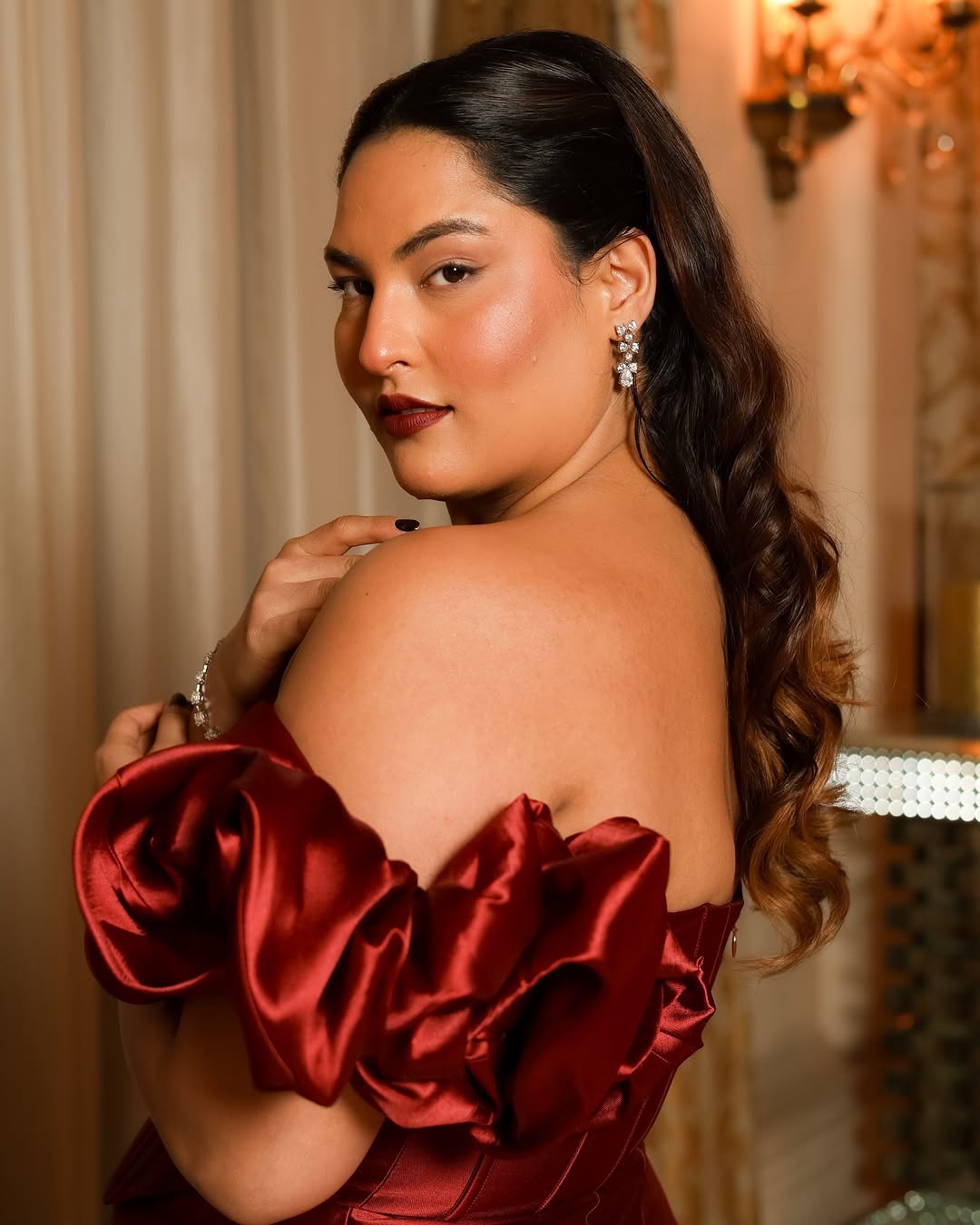 Off-Shoulder Foam Dress