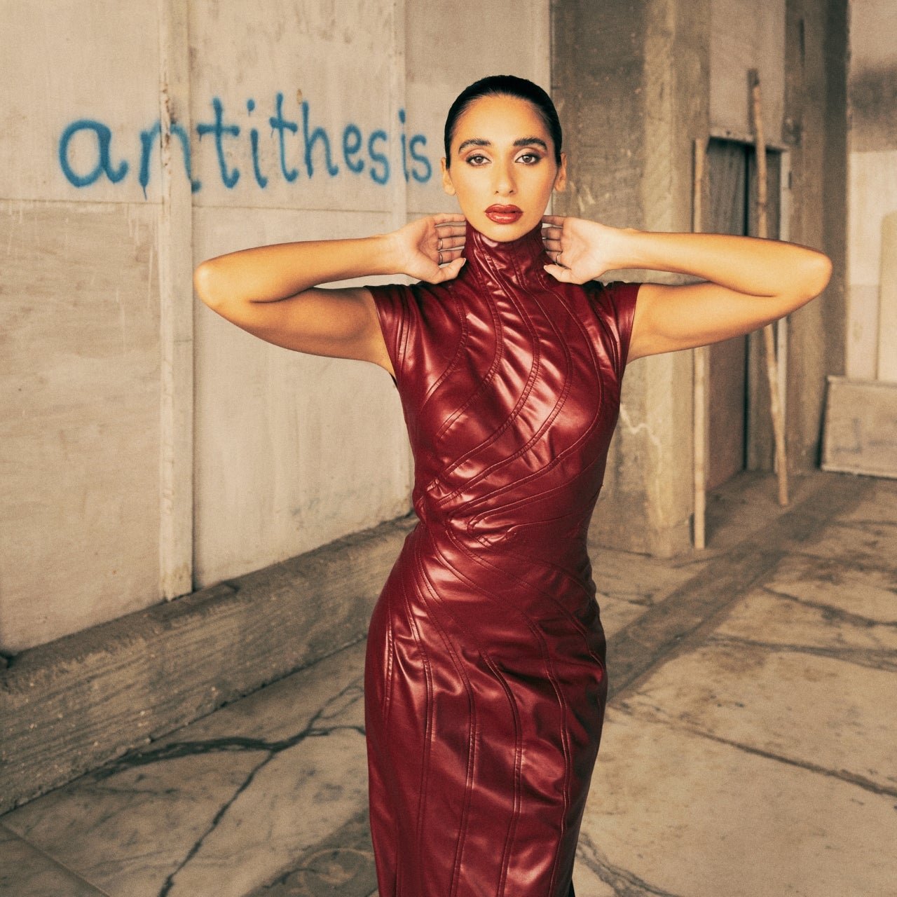 Bordeaux Leather Dress