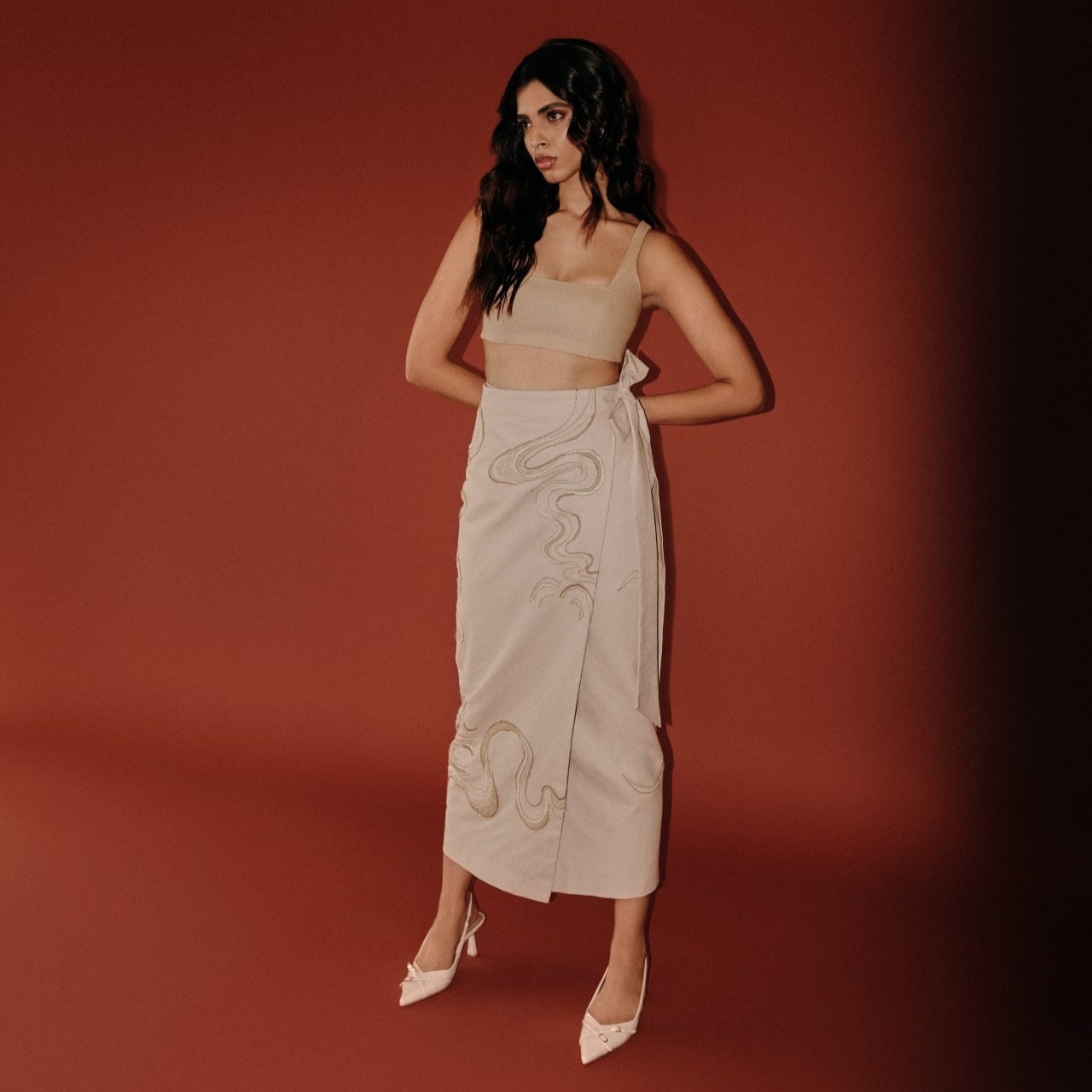 Ecru Wrap Skirt