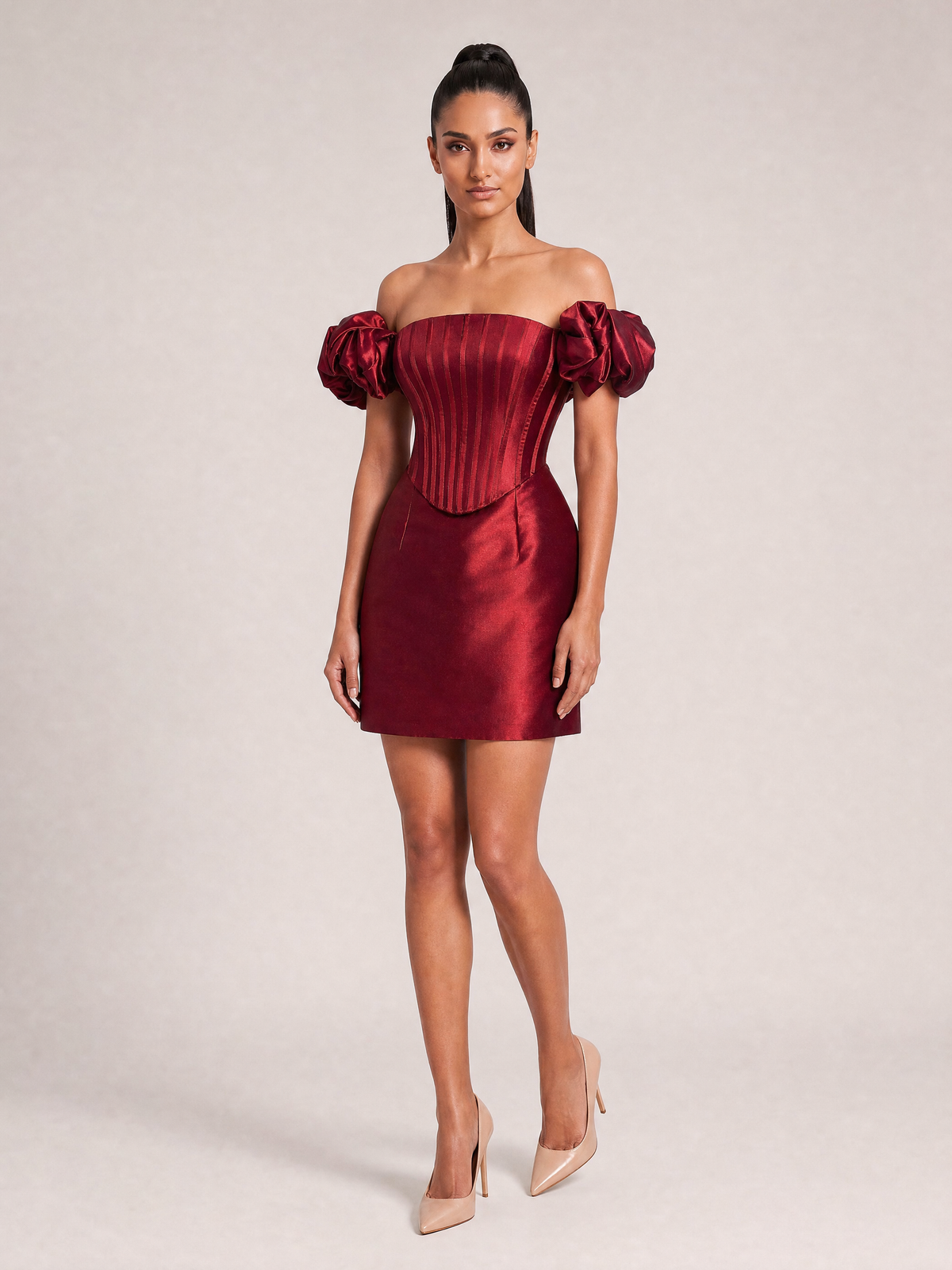 Off-Shoulder Foam Dress